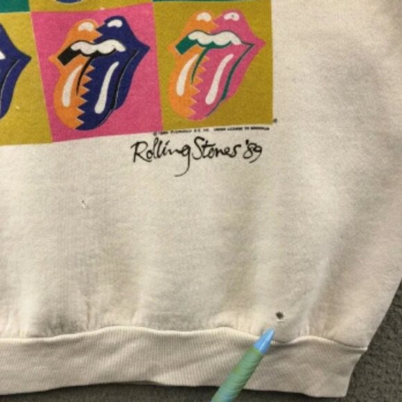 Vintage 1989 Rolling Stones North American Tour Andy Warhol Sweatshirt Size L - Picture 10 of 13